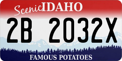 ID license plate 2B2032X