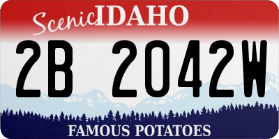 ID license plate 2B2042W