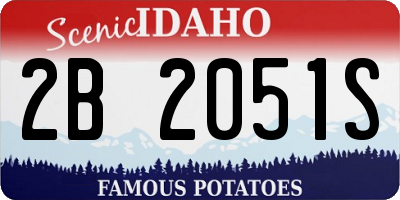 ID license plate 2B2051S