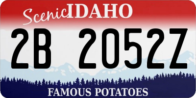 ID license plate 2B2052Z