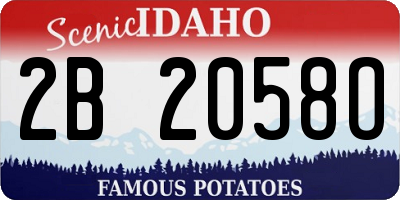 ID license plate 2B2058O