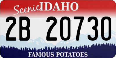 ID license plate 2B2073O