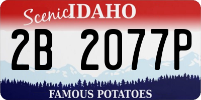 ID license plate 2B2077P