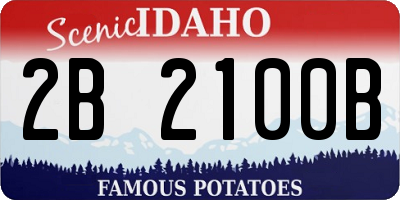ID license plate 2B2100B