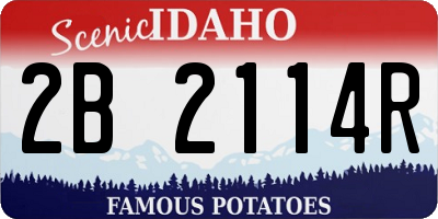 ID license plate 2B2114R