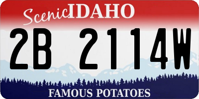 ID license plate 2B2114W