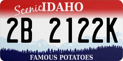 ID license plate 2B2122K