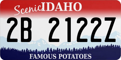 ID license plate 2B2122Z