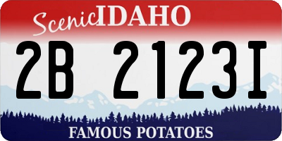 ID license plate 2B2123I