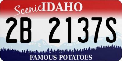 ID license plate 2B2137S