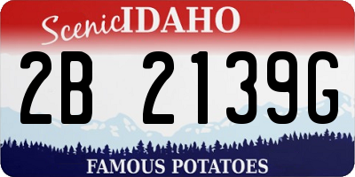 ID license plate 2B2139G