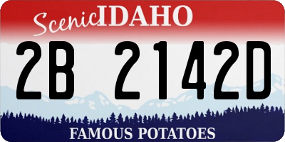 ID license plate 2B2142D