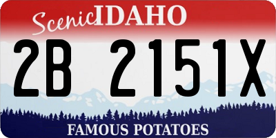 ID license plate 2B2151X