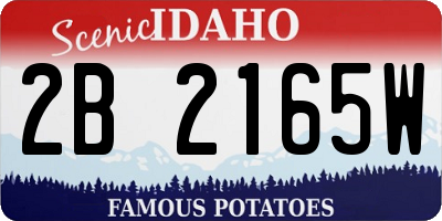 ID license plate 2B2165W