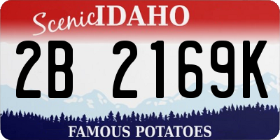 ID license plate 2B2169K