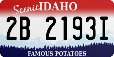 ID license plate 2B2193I