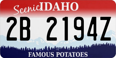 ID license plate 2B2194Z