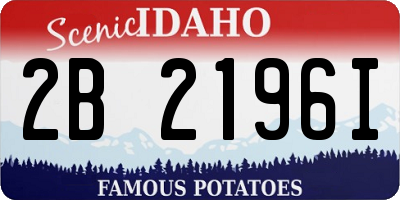 ID license plate 2B2196I