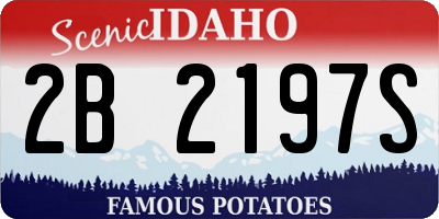 ID license plate 2B2197S