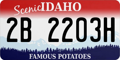 ID license plate 2B2203H