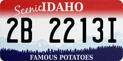 ID license plate 2B2213I