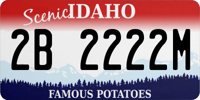 ID license plate 2B2222M
