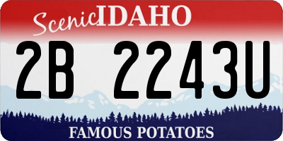 ID license plate 2B2243U