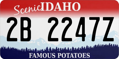 ID license plate 2B2247Z