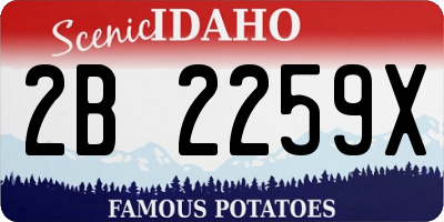 ID license plate 2B2259X
