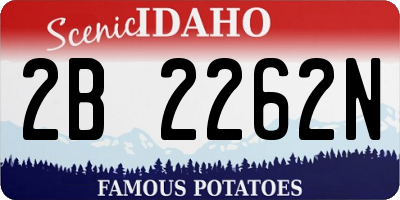 ID license plate 2B2262N