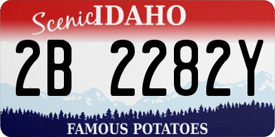 ID license plate 2B2282Y