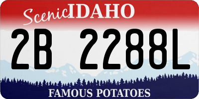 ID license plate 2B2288L