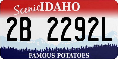 ID license plate 2B2292L