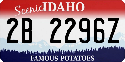 ID license plate 2B2296Z