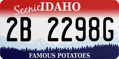 ID license plate 2B2298G