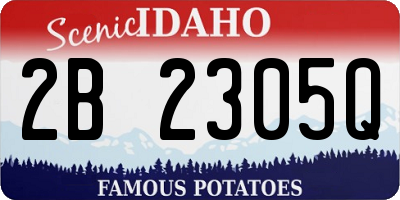 ID license plate 2B2305Q