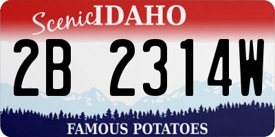 ID license plate 2B2314W