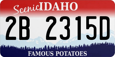 ID license plate 2B2315D