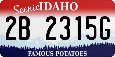 ID license plate 2B2315G
