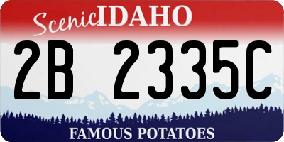 ID license plate 2B2335C