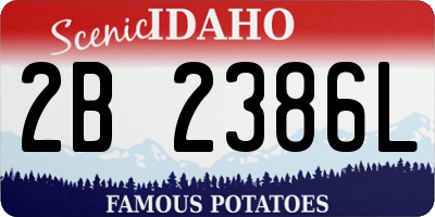 ID license plate 2B2386L
