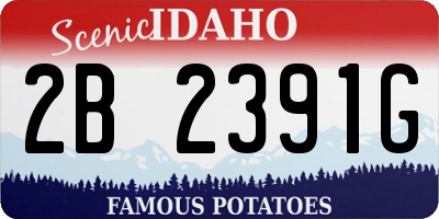 ID license plate 2B2391G