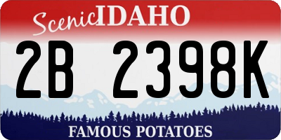 ID license plate 2B2398K