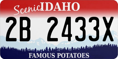 ID license plate 2B2433X