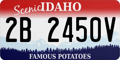 ID license plate 2B2450V