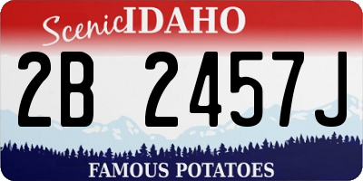 ID license plate 2B2457J