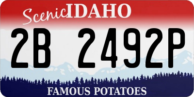 ID license plate 2B2492P