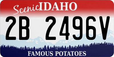 ID license plate 2B2496V