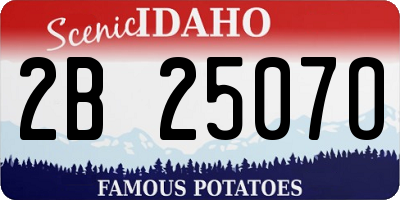 ID license plate 2B2507O