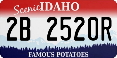 ID license plate 2B2520R